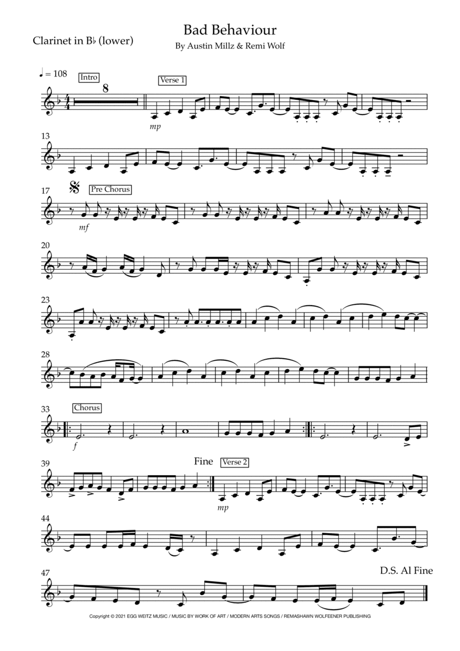 Bad Behavior (arr. Matt Luff)