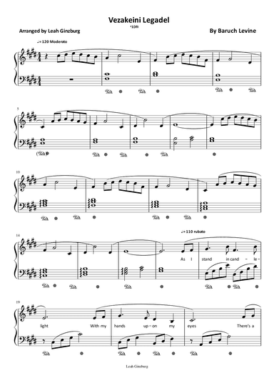 Vezakeini Legadel (arr. Leah Ginzburg)