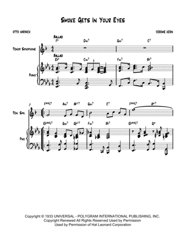 Smoke Gets In Your Eyes (arr. Nick Lacanski)