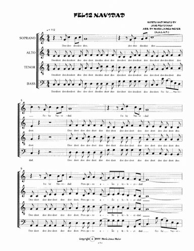 Feliz Navidad (arr. Mark James Meier (ASCAP))