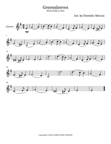 Greensleeves (arr. Dominic Meccia)
