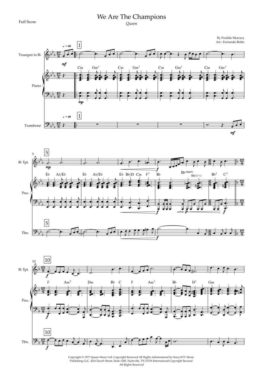 We Are The Champions (arr. Fernando Britto)