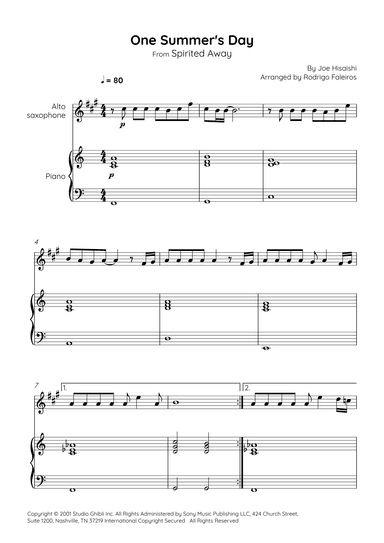 One Summer's Day (arr. Rodrigo Faleiros)