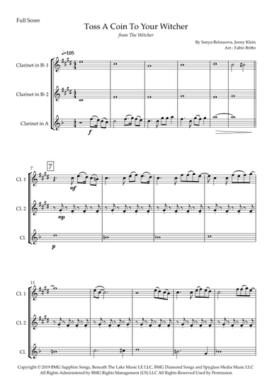 Toss A Coin To Your Witcher (arr. Fabio Britto)