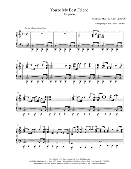 You're My Best Friend (arr. Sally Beaumont)
