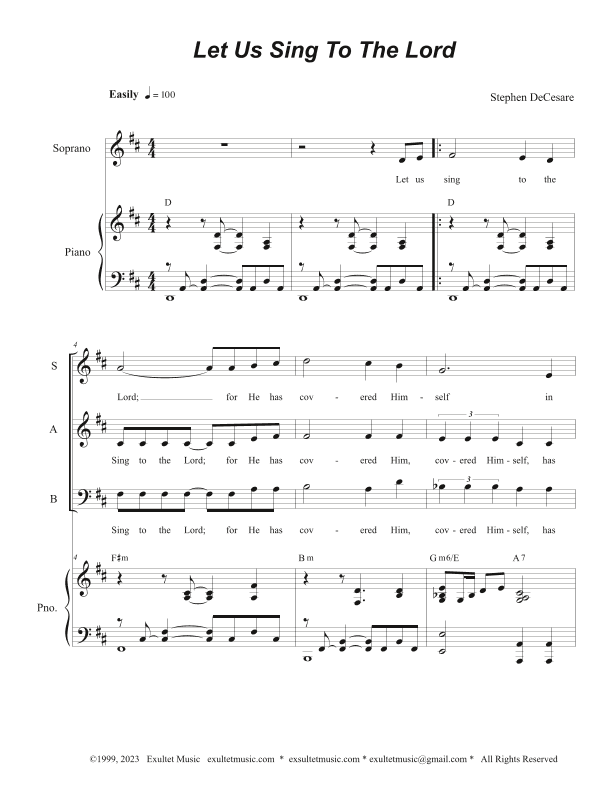 Let Us Sing To The Lord (Vocal Trio - (SAB)