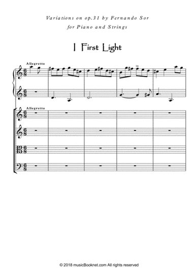 Piano and strings ensemble based on F.Sor op. 31 (arr. PianoSheetNow)
