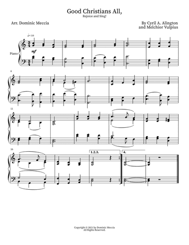 Good Christians All, Rejoice and Sing! (arr. Dominic Meccia)