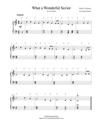 What a Wonderful Savior - for easy piano (arr. Samuel Stokes)