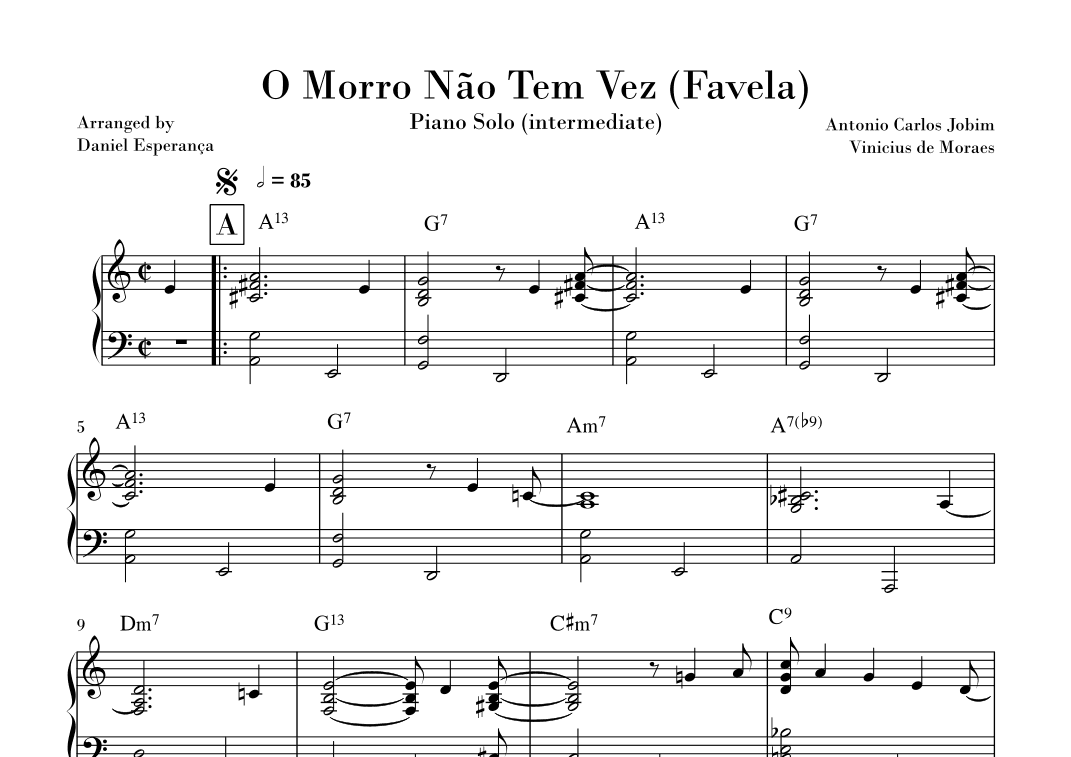O Morro Nao Tem Vez (favela) (arr. Daniel Esperança)