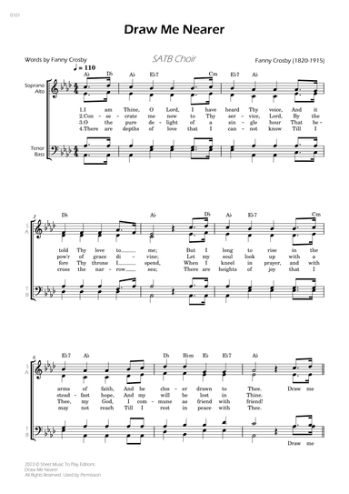 Draw Me Nearer - SATB Choir - W/Chords (arr. César Madeira)