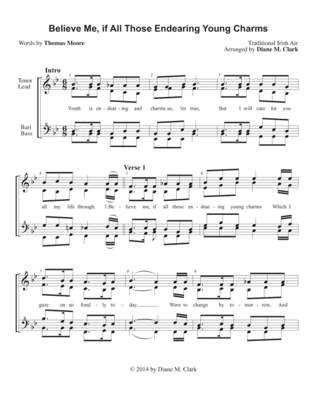 Believe Me, If All Those Endearing Young Charms (CHORAL PRICING) (arr. Diane M. Clark)