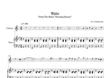 Waltz (Sleeping Beauty) - Peter Ilyich Tchaikovsky (Clarinet + Piano) (arr. Digital Book Music)
