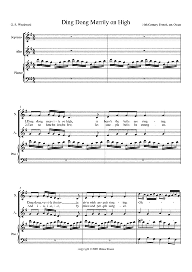 Ding Dong Merrily on High (unison or two-part treble) (arr. Denise M. Owen)