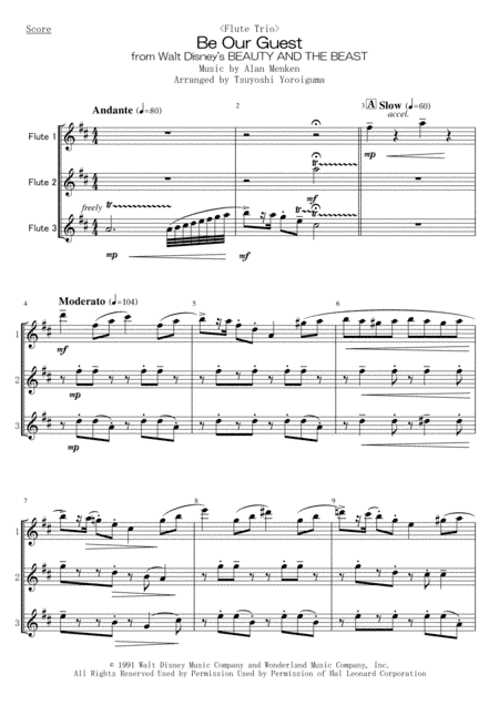 Be Our Guest (arr. Tsuyoshi Yoroiguma)