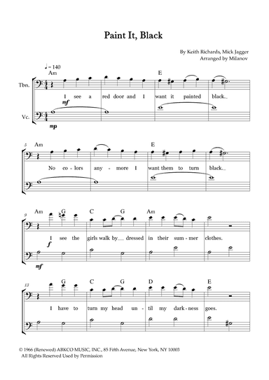 Paint It, Black (arr. Milanov)