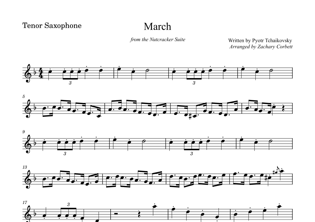 March from the Nutcracker Suite (arr. Zachary Corbett)