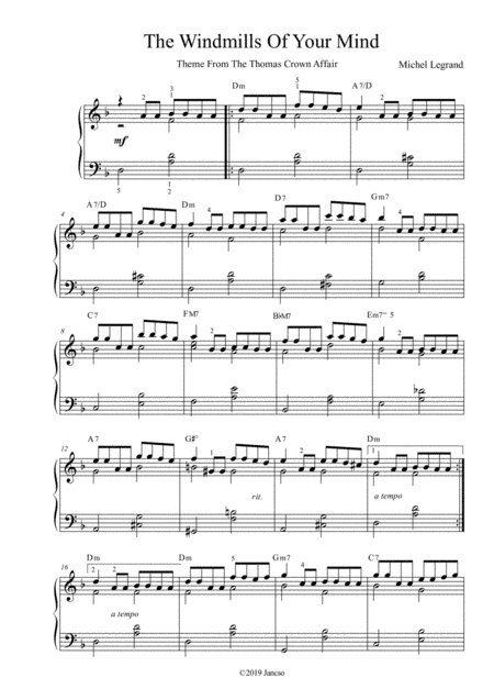 The Windmills Of Your Mind (arr. Thomas Jancso)