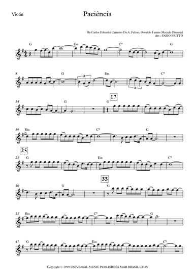 Paciencia (arr. Fabio Britto)