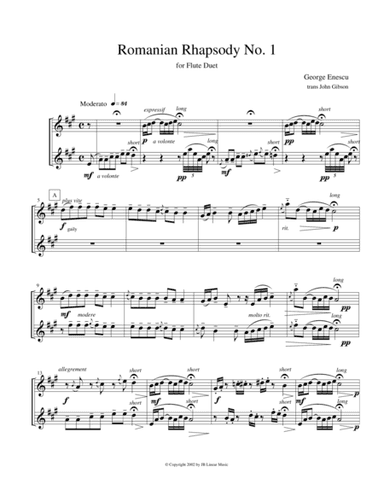 Eastern European Rhapsody - duets for flutes (arr. John Gibson)