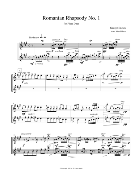 Eastern European Rhapsody - duets for flutes (arr. John Gibson)
