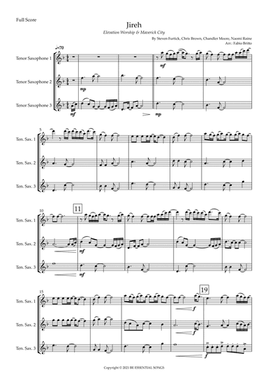 Jireh (arr. Fabio Britto)