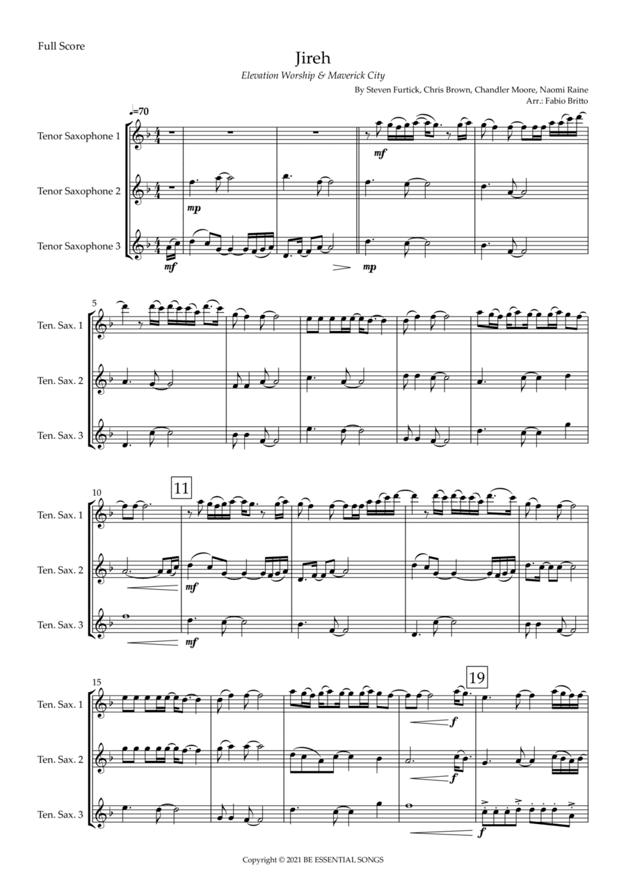 Jireh (arr. Fabio Britto)