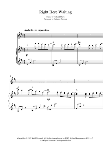 Right Here Waiting (arr. Kaiserin Rebecca)
