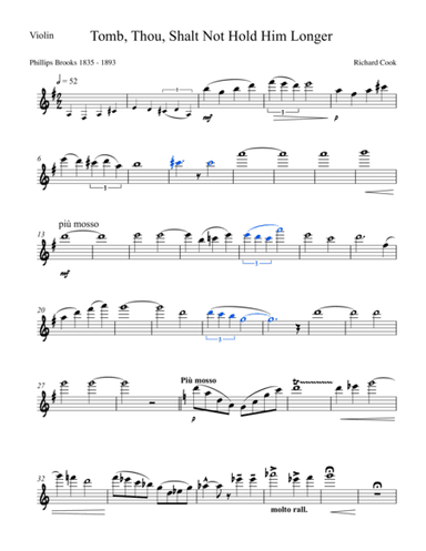 Tomb, Thou Shalt Not Hold Him Longer VIOLIN PART