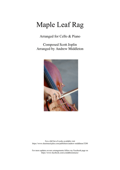 Maple Leaf Rag arranged for Cello and Piano (arr. Andrew Middleton)
