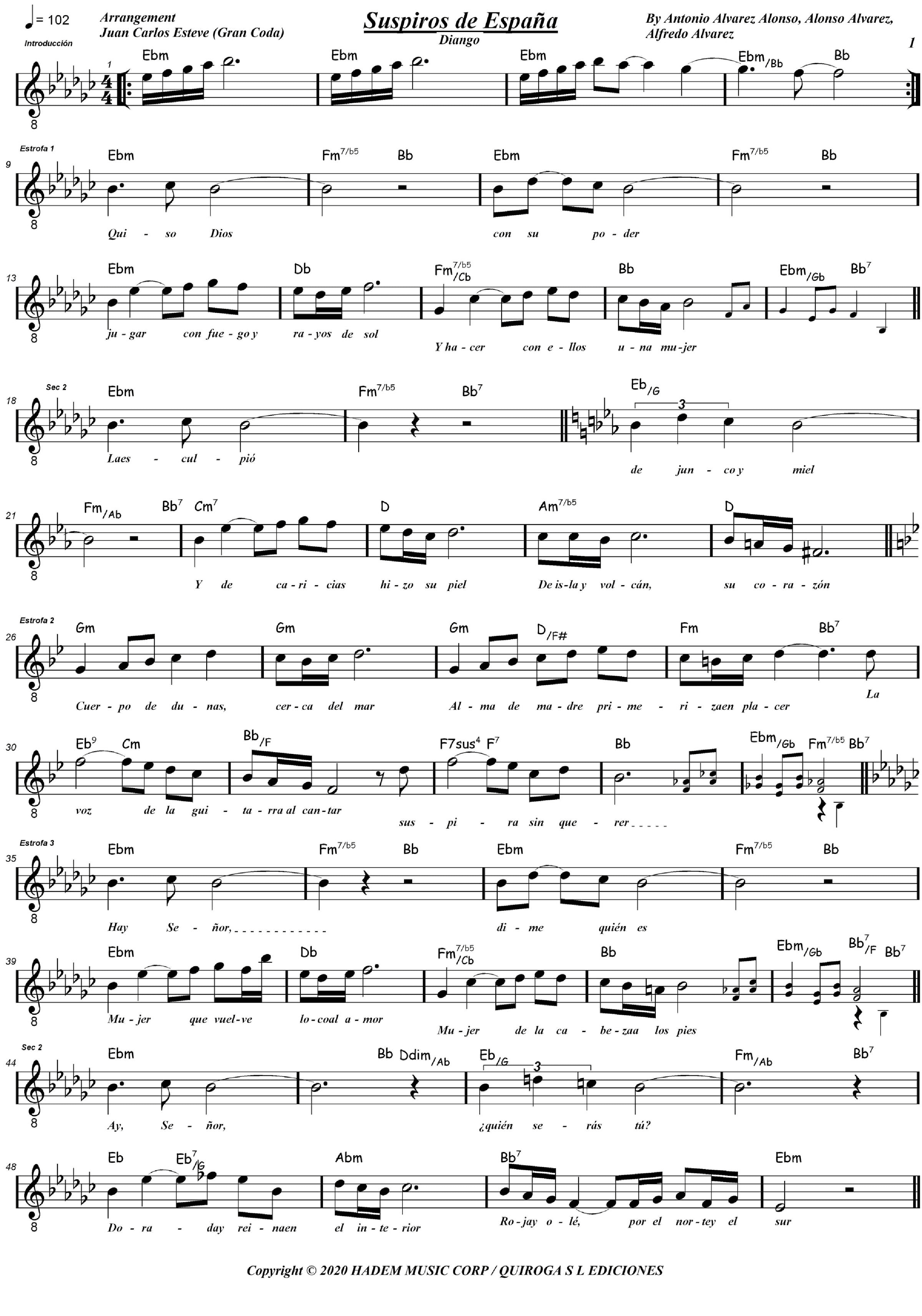 Suspiros De Espana (arr. juan carlos esteve / Gran Coda)
