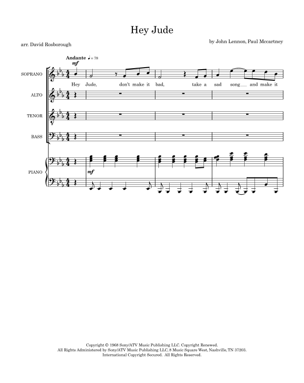 Hey Jude (arr. David Rosborough)