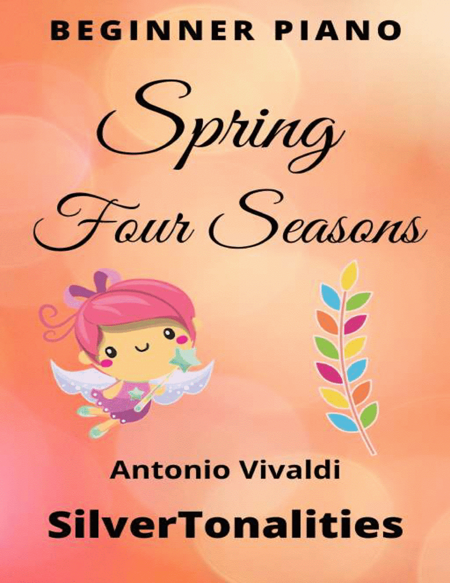 Spring the Four Seasons Beginner Piano Sheet Music with Colored Notes (arr. SilverTonalities)
