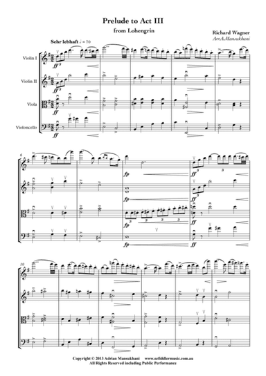 Prelude to Act III from Lohengrin, arranged for String Quartet (arr. Adrian Mansukhani)
