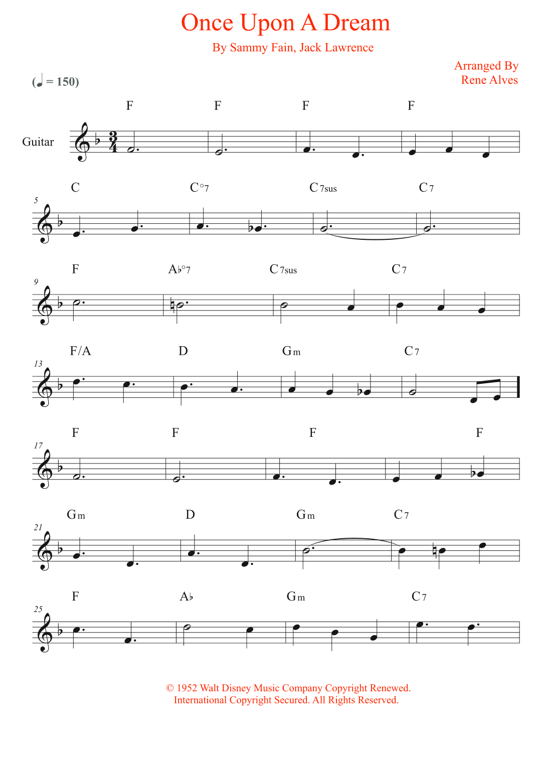 Once Upon A Dream (arr. Rene Alves)