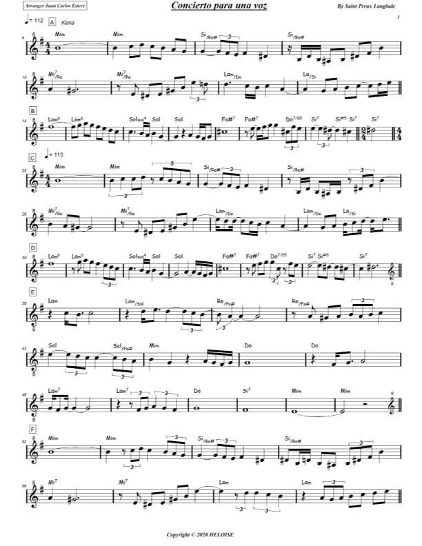 Concerto Pour Une Voix (arr. juan carlos esteve /Gran Coda)