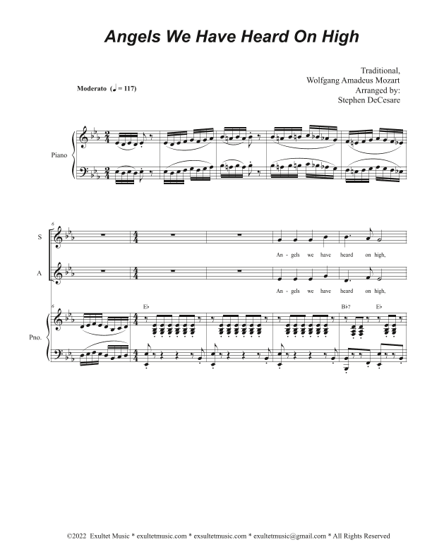 Angels We Have Heard On High (Vocal Quartet - (SATB) (arr. Stephen DeCesare)