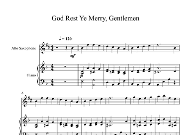 God Rest Ye Merry, Gentlemen (Alto Sax + Piano) (arr. Digital Book Music)