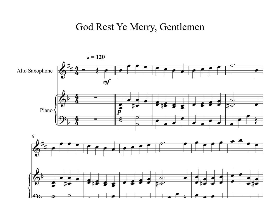 God Rest Ye Merry, Gentlemen (Alto Sax + Piano) (arr. Digital Book Music)