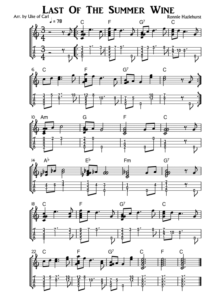 Last Of The Summer Wine Theme (arr. Uke of Carl)