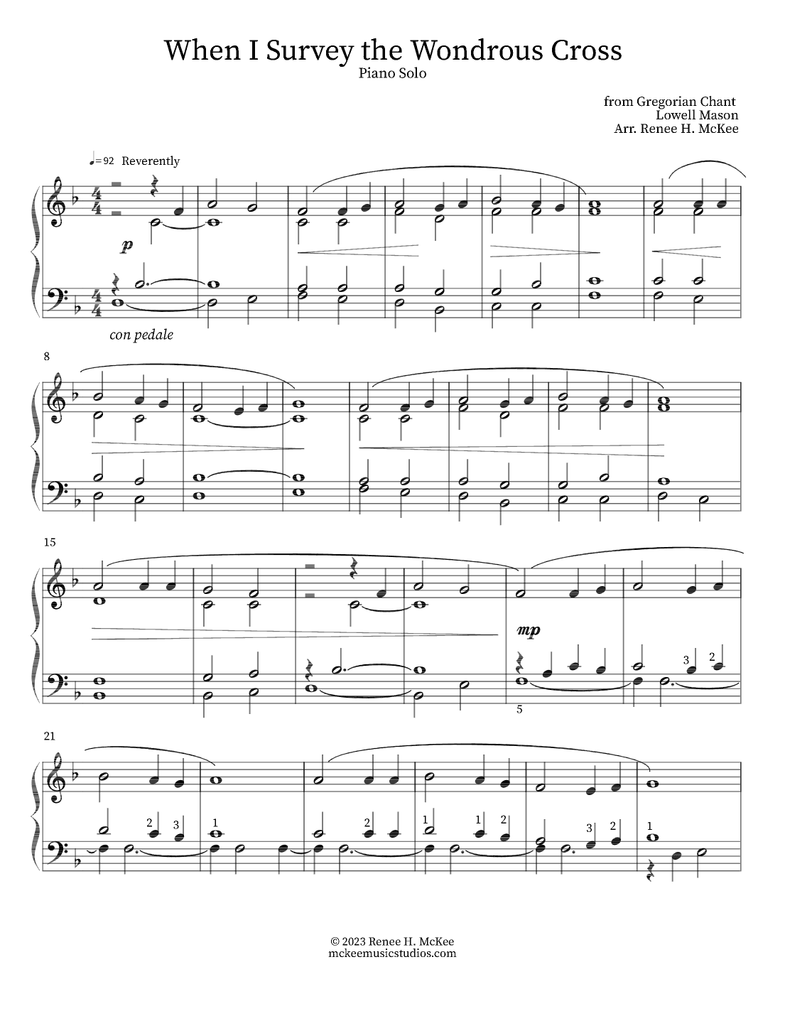 When I Survey the Wondrous Cross (arr. Renee H. McKee)