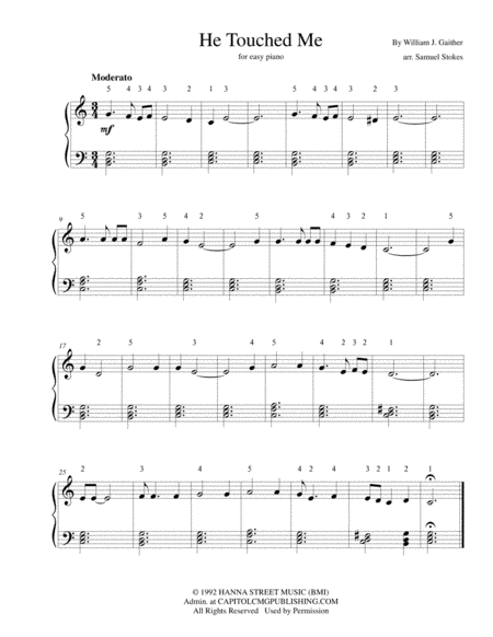 He Touched Me (arr. Samuel Stokes)
