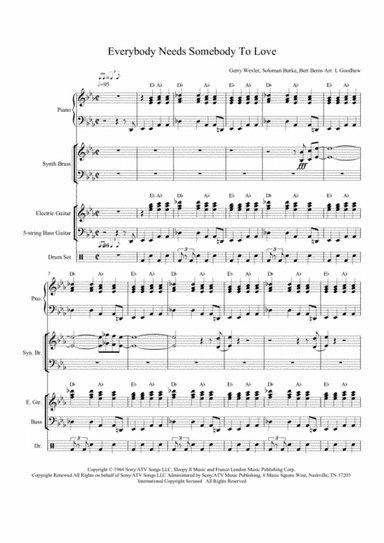 Everybody Needs Somebody To Love (arr. L Goodhew)