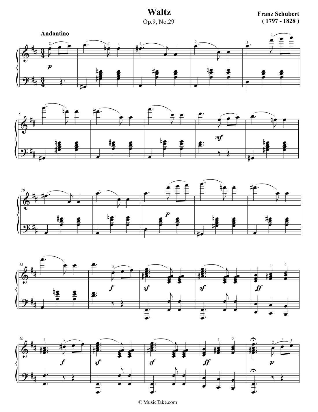 Schubert Waltz in D Major Op.9 No.29 (arr. Ben Choupak)