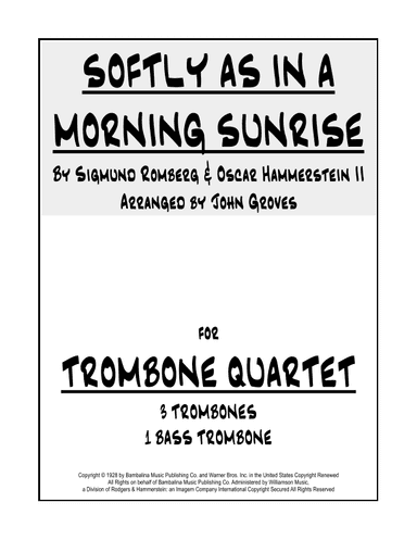 Softly As In A Morning Sunrise (arr. John Groves)