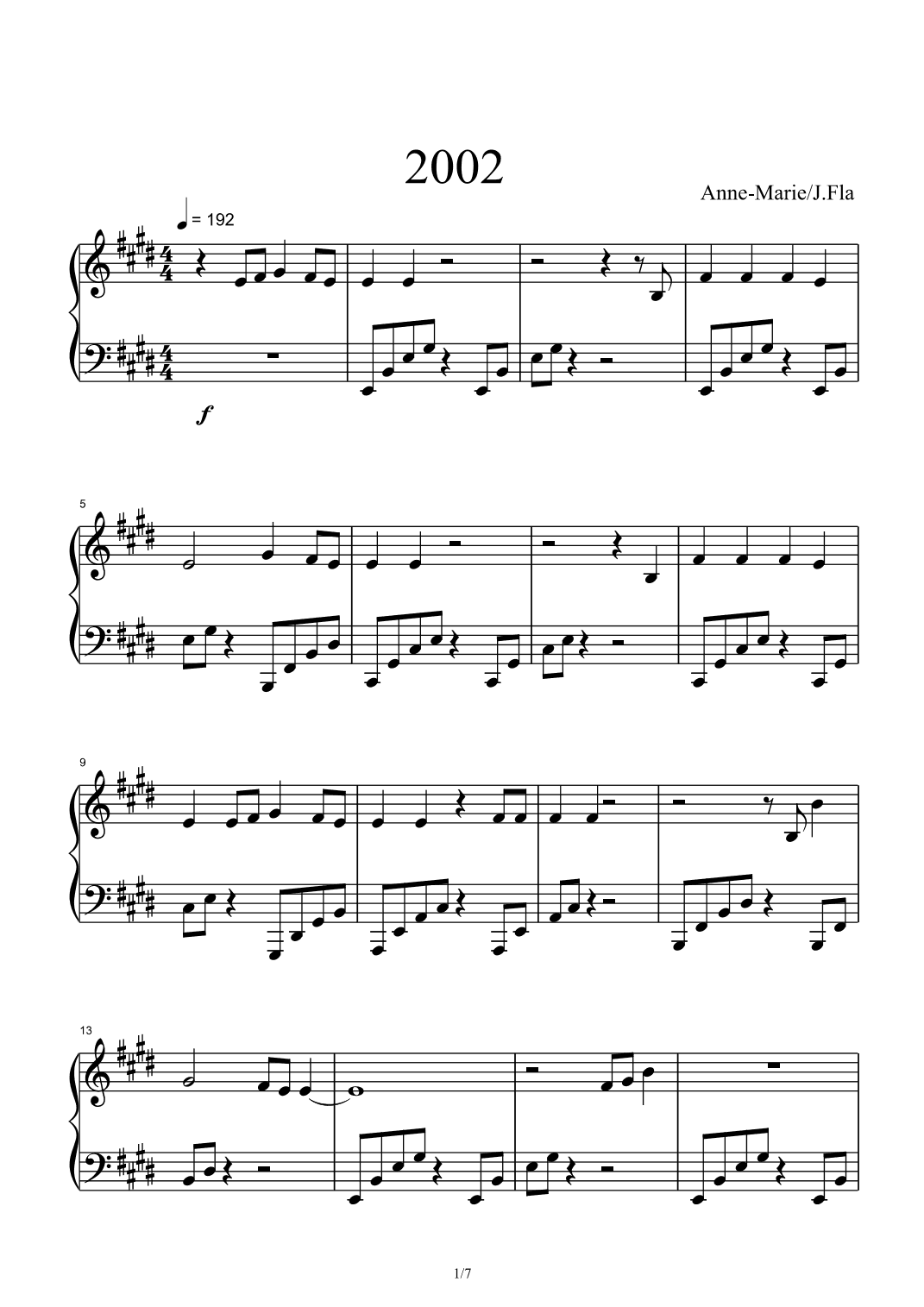 2002 (arr. Anne-Marie)