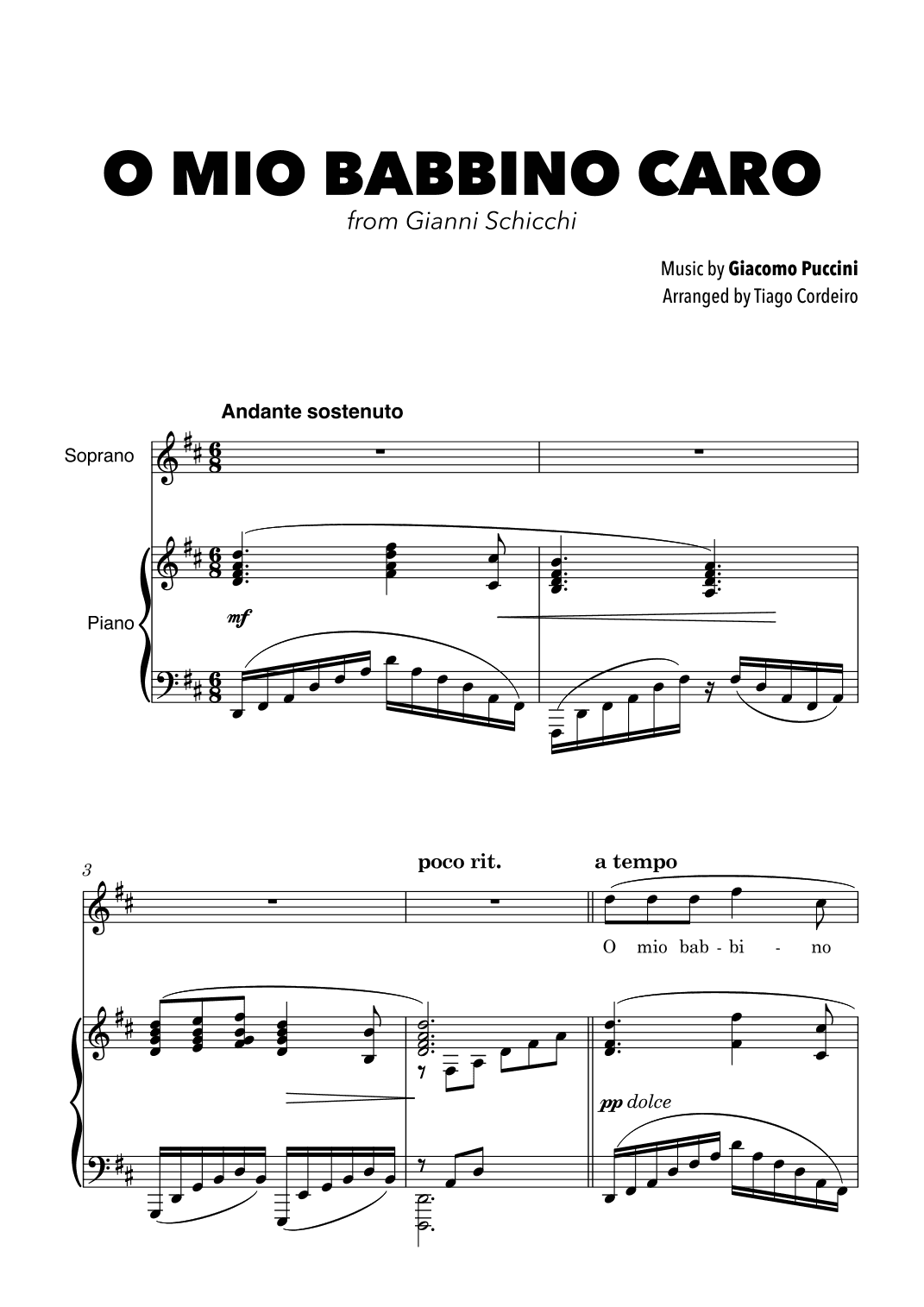O Mio Babbino Caro (arr. Tiago Cordeiro)