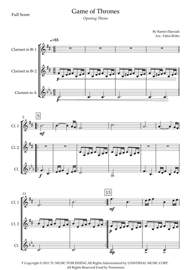 Game Of Thrones (arr. Fabio Britto)