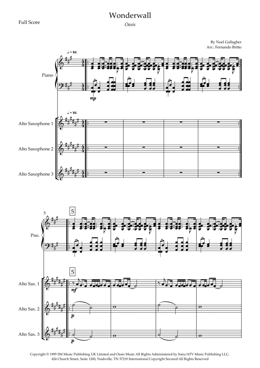 Wonderwall (arr. Fernando Britto)
