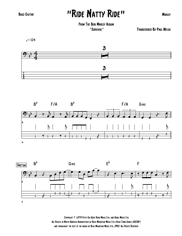 Ride Natty Ride (arr. Accubass)